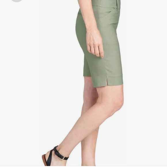 Hilary Radley Pants - Hilary Radley Sage Green Bermuda Short